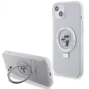 Karl Lagerfeld KLHMP15MHMRSKCH iPhone 15 Plus / 14 Plus 6,7 inch White Hardcase Ring Stand Karl & Choupette MagSafe