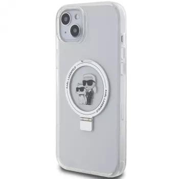 Karl Lagerfeld KLHMP15MHMRSKCH iPhone 15 Plus / 14 Plus 6,7 inch White Hardcase Ring Stand Karl & Choupette MagSafe