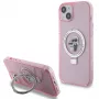 Karl Lagerfeld KLHMP15SHMRSKCP iPhone 15 / 14 / 13 6,1 inch Pink Hard Case Ring Stand Karl & Choupette MagSafe