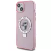 Karl Lagerfeld KLHMP15SHMRSKCP iPhone 15 / 14 / 13 6,1 inch Pink Hard Case Ring Stand Karl & Choupette MagSafe