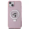 Karl Lagerfeld KLHMP15SHMRSKCP iPhone 15 / 14 / 13 6,1 inch Pink Hard Case Ring Stand Karl & Choupette MagSafe