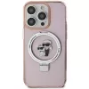 Karl Lagerfeld KLHMP15SHMRSKCP iPhone 15 / 14 / 13 6,1 inch Pink Hard Case Ring Stand Karl & Choupette MagSafe