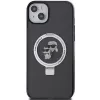 Karl Lagerfeld KLHMP15SHMRSKCK iPhone 15 / 14 / 13 6.1 Black Hardcase Ring Stand Karl & Choupette MagSafe