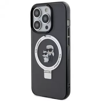 Karl Lagerfeld KLHMP15LHMRSKCK Hardcase Ring Stand MagSafe, skirta iPhone 15 Pro 6.1, juoda
