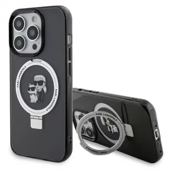 Karl Lagerfeld KLHMP15XHMRSKCK iPhone 15 Pro Max 6,7 inch Black Hardcase Ring Stand Karl & Choupette MagSafe