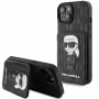Karl Lagerfeld KLHCP15SSAKKNSCK Saffiano Ikonik Hard Case, iPhone 15/14/13 6,1 inch, juoda