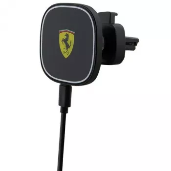 Ferrari 15W belaidis indukcinis automobilinis laikiklis FECHMGLK, ventiliacijos grotelėms, juodas, MagSafe
