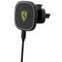 Ferrari 15W belaidis indukcinis automobilinis laikiklis FECHMGLK, ventiliacijos grotelėms, juodas, MagSafe