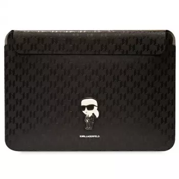 Karl Lagerfeld Sleeve KLCS16SAKHPKK 16 inch Black Saffiano Monogram Ikonik Laptop Sleeve
