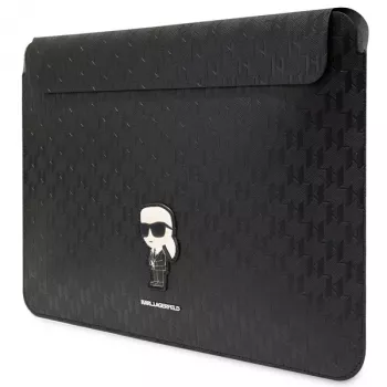 Karl Lagerfeld Sleeve KLCS16SAKHPKK 16 inch Black Saffiano Monogram Ikonik Laptop Sleeve