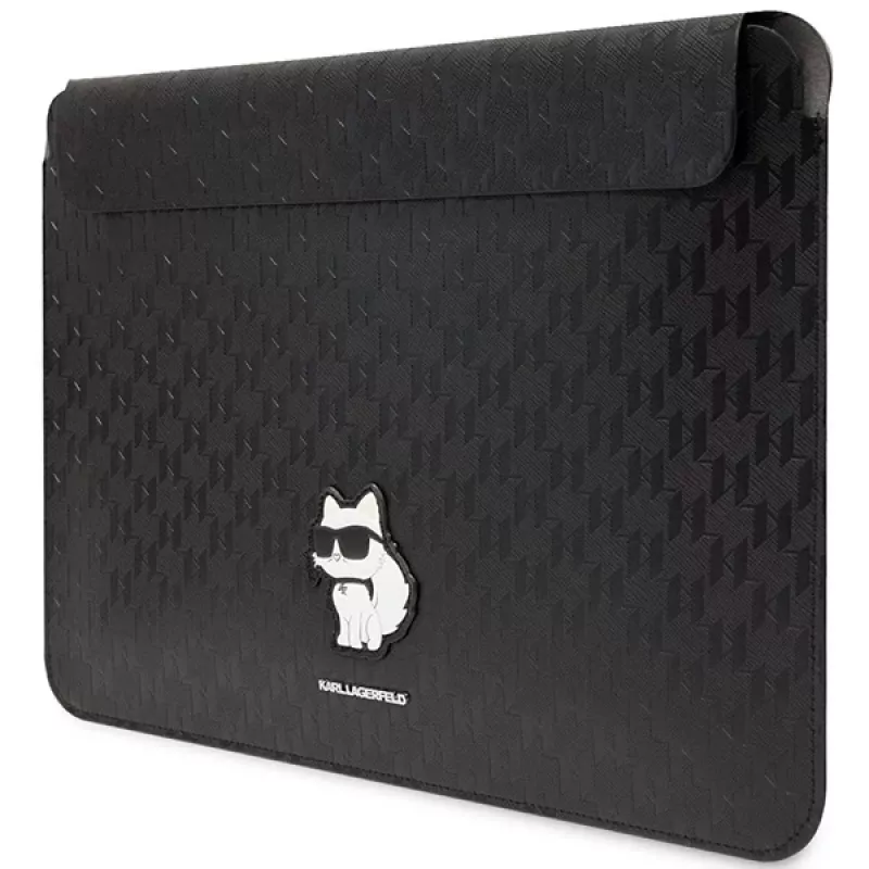 Karl Lagerfeld Sleeve KLCS16SAKHPCK 16 inch Black Saffiano Monogram Choupette Laptop Sleeve