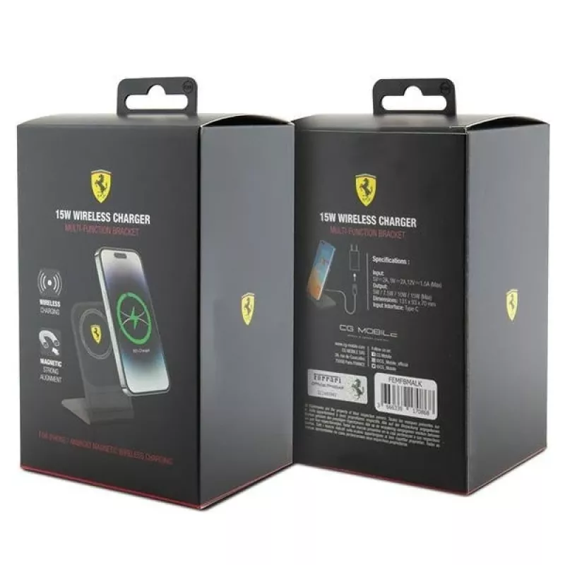 Ferrari 2023 Collection MagSafe 15W belaidis įkroviklis - juodas
