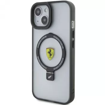 Ferrari FEHMP15MUSCAK iPhone 15 Plus / 14 Plus 6,7 inch Transparent Smoky Hardcase su Ring Stand, MagSafe, 2023 Collection