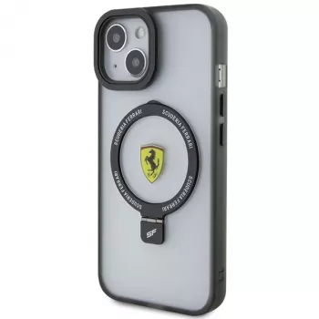 Ferrari FEHMP15MUSCAH iPhone 15 Plus / 14 Plus 6,7 inch Skaidrus kietasis dėklas su žiediniu stovu, MagSafe, 2023 kolekcija