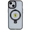 Ferrari FEHMP15MUSCAH iPhone 15 Plus / 14 Plus 6,7 inch Skaidrus kietasis dėklas su žiediniu stovu, MagSafe, 2023 kolekcija