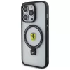 Ferrari FEHMP15LUSCAH iPhone 15 Pro 6,1 inch permatomas kietas dėklas su žiediniu stovu, suderinamas su MagSafe, 2023 kolekcija