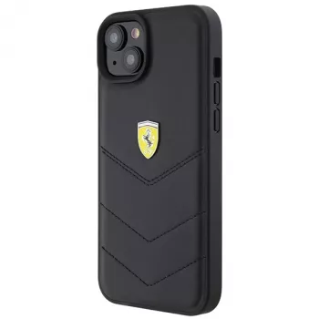 Ferrari FEHCP15MRDUK iPhone 15 Plus / 14 Plus 6,7 inch Black Hardcase Quilted Metal Logo