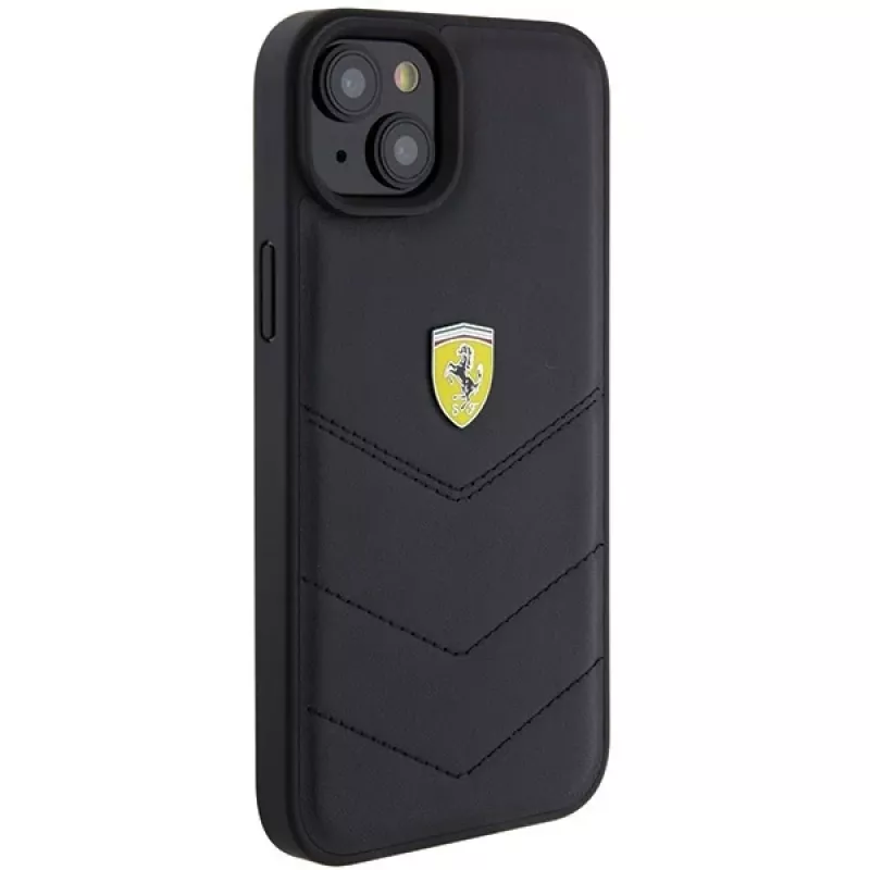 Ferrari FEHCP15MRDUK iPhone 15 Plus / 14 Plus 6,7 inch Black Hardcase Quilted Metal Logo
