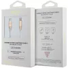 Guess GUCLLALRGDD USB-C – Lightning kabelis 1,5 m, greitas įkrovimas, šviesiai auksinis, reljefinis logotipas