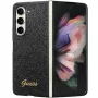 Guess Glitter Script F946 Kietas Dėklas, Samsung Galaxy Z Fold5, Juodas