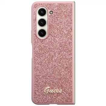 Guess GUHCZFD5HGGSHP F946 Glitter Script Hard Case, skirtas Samsung Galaxy Z Fold5 – rožinė