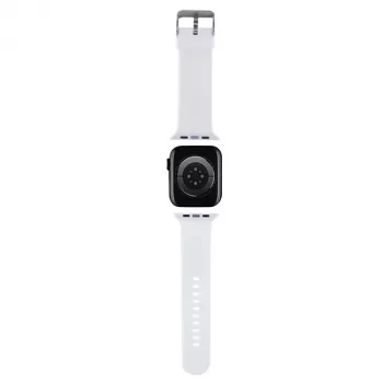 Karl Lagerfeld Pasek KLAWMSLKCNH Apple Watch 38/40/41mm White Strap 3D Rubber Karl & Choupette Heads