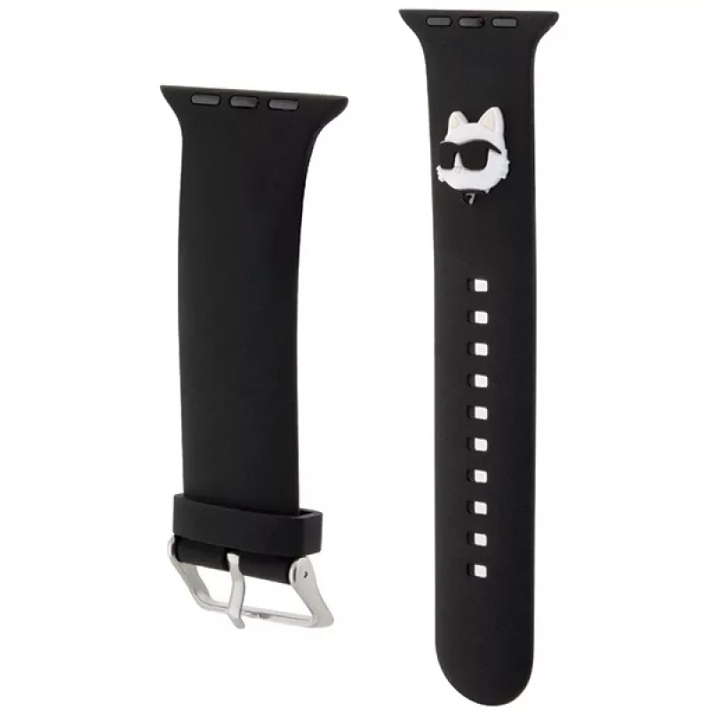 Karl Lagerfeld 3D Rubber Choupette Head Apple Watch Strap 42/44/45/49mm Black