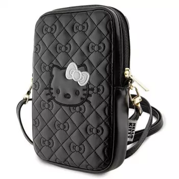Hello Kitty Quilted Bows Strap – telefonui skirta kuprinė per petį (juoda)