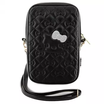 Hello Kitty Quilted Bows Strap – telefonui skirta kuprinė per petį (juoda)