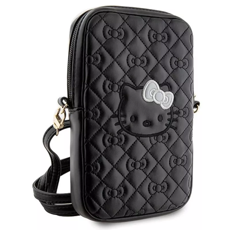 Hello Kitty Quilted Bows Strap – telefonui skirta kuprinė per petį (juoda)