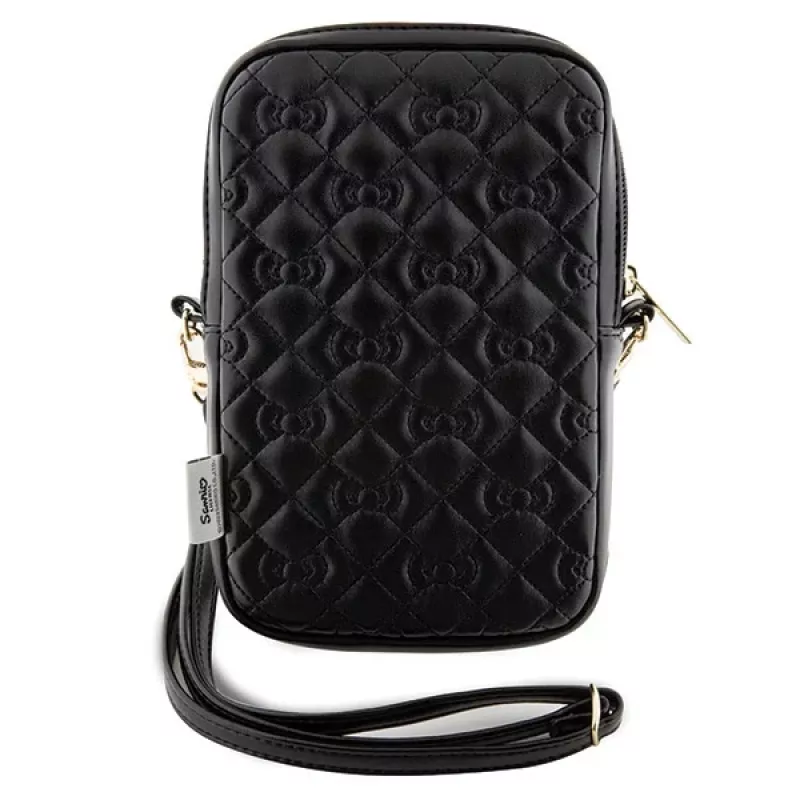 Hello Kitty Quilted Bows Strap – telefonui skirta kuprinė per petį (juoda)