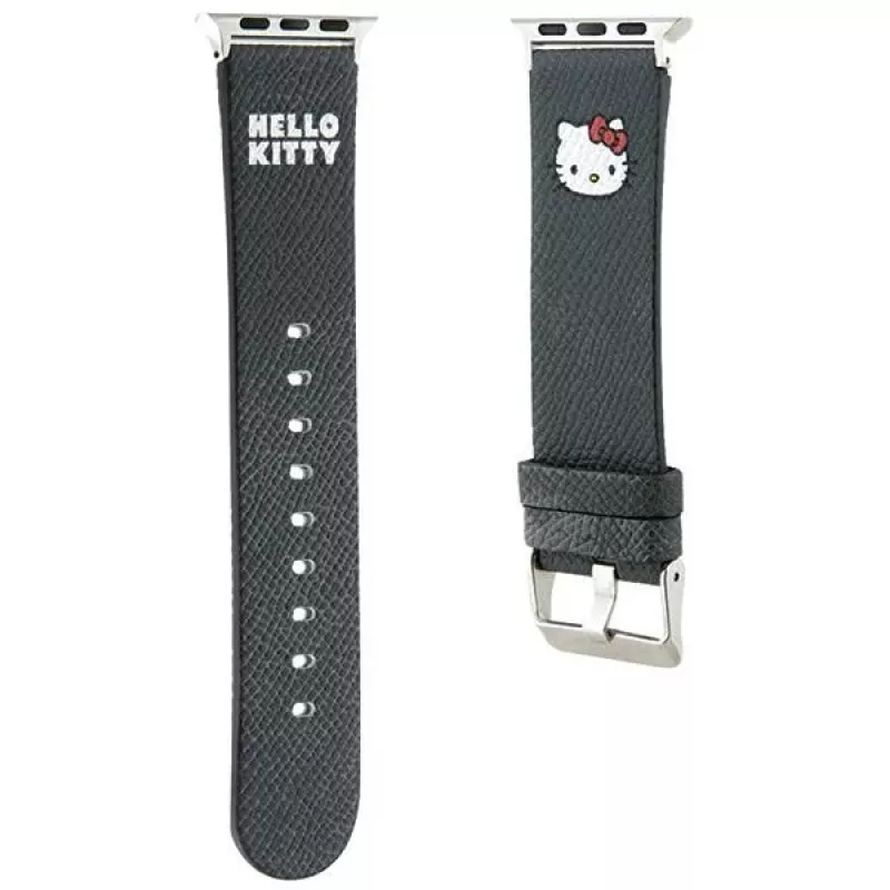 Hello Kitty HKAWMPGKHK Apple Watch Dirželis 38/40/41mm Juodas Silikonas