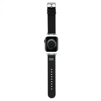 Hello Kitty HKAWMPSAPSK Apple Watch Strap 38/40/41mm Black Silicone Heads & Bows Pattern