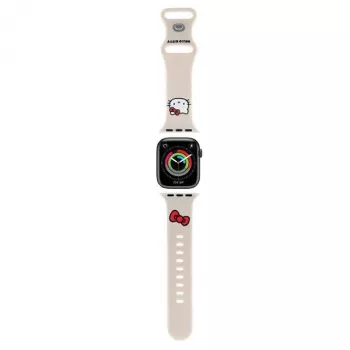 Hello Kitty HKAWMSCHBLE Silikoninis dirželis, skirtas Apple Watch 38/40/41 mm – smėlio spalvos