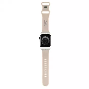 Hello Kitty HKAWMSCHBLE Silikoninis dirželis, skirtas Apple Watch 38/40/41 mm – smėlio spalvos