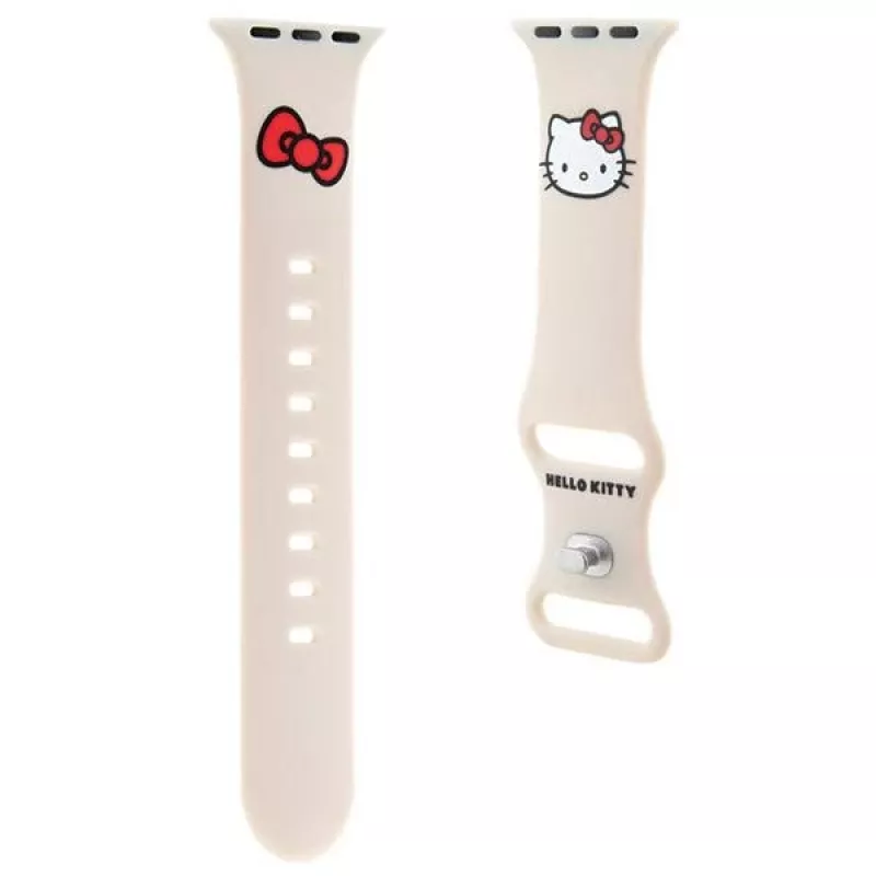 Hello Kitty HKAWMSCHBLE Silikoninis dirželis, skirtas Apple Watch 38/40/41 mm – smėlio spalvos