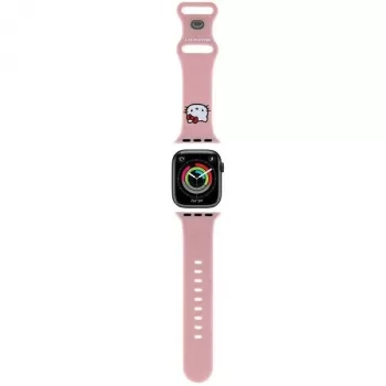 Hello Kitty HKAWMSCHBLP Silikoninis dirželis, skirtas Apple Watch 38/40/41 mm, rožinis