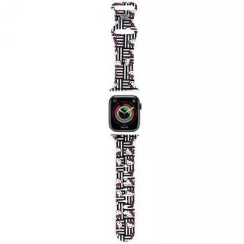 Hello Kitty HKAWMSDIESK Apple Watch Dirželis 38/40/41mm Juodas Silikonas Heads & Stripes