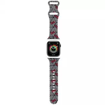 Hello Kitty HKAWMSDIEZK Silikoninis dirželis Apple Watch 38/40/41 mm juodas su lankeliais ir juostelėmis
