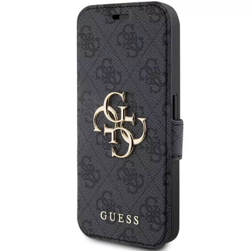Guess GUBKP15L4GMGGR iPhone 15 Pro 6,1 inch Grey Book Case 4G Metal Logo