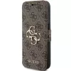 Guess GUBKP15L4GMGBR iPhone 15 Pro 6,1 inch Folio Case Brown 4G Metal Logo