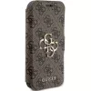 Guess GUBKP15L4GMGBR iPhone 15 Pro 6,1 inch Folio Case Brown 4G Metal Logo