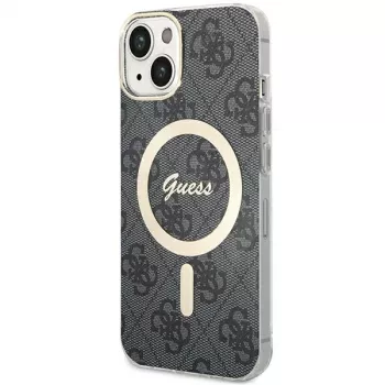 Guess GUHMP15MH4STK Kietas dėklas, skirtas iPhone 15 Plus/14 Plus 6,7 inch juodas, su MagSafe 4G