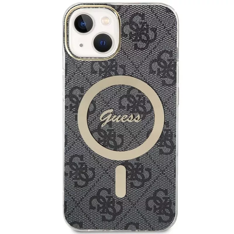 Guess GUHMP15MH4STK Kietas dėklas, skirtas iPhone 15 Plus/14 Plus 6,7 inch juodas, su MagSafe 4G