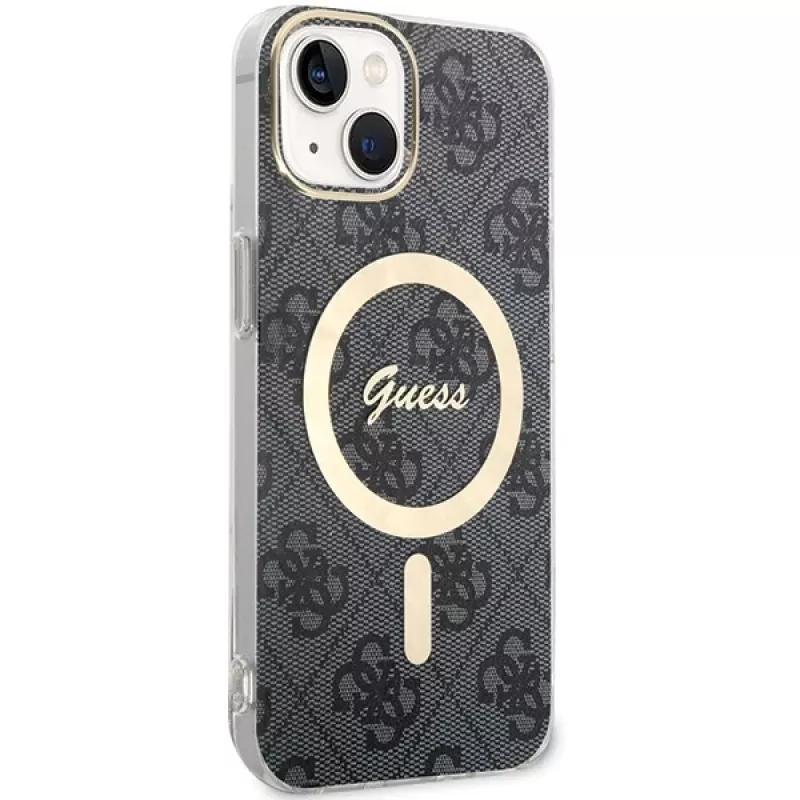 Guess GUHMP15MH4STK Kietas dėklas, skirtas iPhone 15 Plus/14 Plus 6,7 inch juodas, su MagSafe 4G