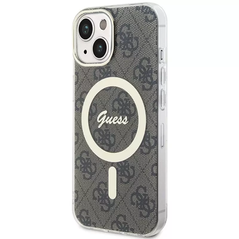 Guess GUHMP15MH4STW Hardcase IML MagSafe, iPhone 15 Plus / 14 Plus 6,7 inch Brown