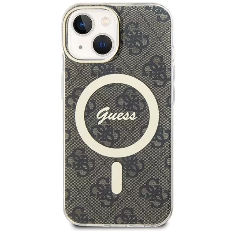 Guess GUHMP15MH4STW Hardcase IML MagSafe, iPhone 15 Plus / 14 Plus 6,7 inch Brown