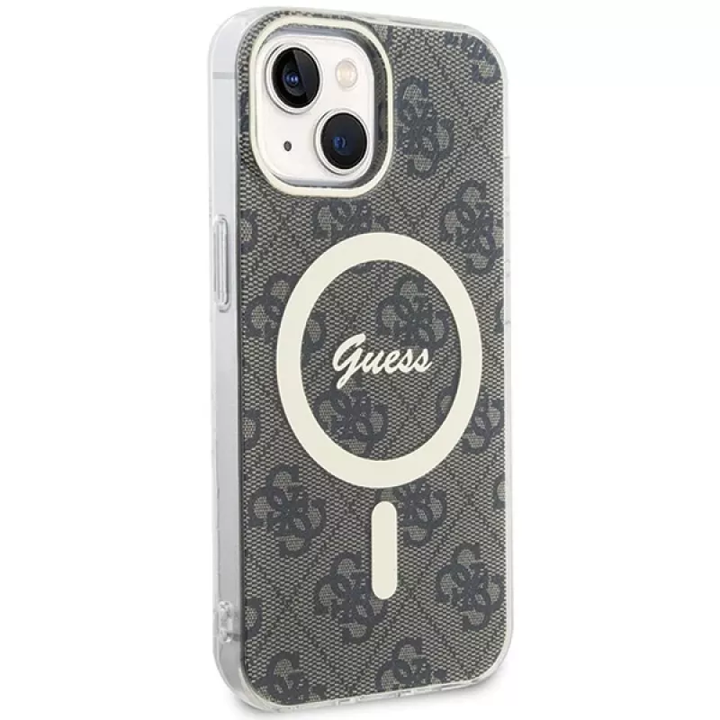 Guess GUHMP15MH4STW Hardcase IML MagSafe, iPhone 15 Plus / 14 Plus 6,7 inch Brown