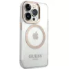 Guess GUHMP15XHTRMD Metal Outline Hard Case, skirtas Apple iPhone 15 Pro Max, auksinė, suderinama su MagSafe