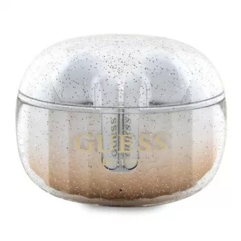 „Guess Glitter Gradient“ belaidės TWS ausinės su įkrovimo dėklu (auksinė)